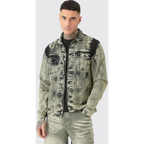 Tall - Veste en jean délavée homme - S - Boohooman - Modalova