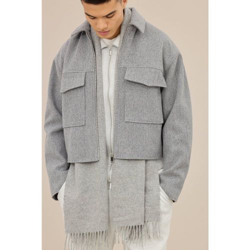 Veste Harrington oversize en - L - Boohooman - Modalova