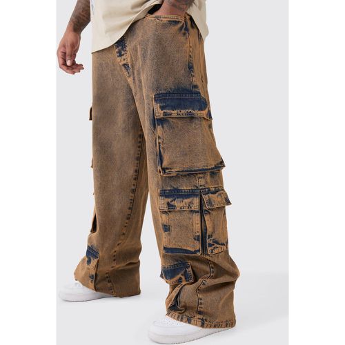 Grande taille - Jean cargo baggy délavé homme - 38 - Boohooman - Modalova