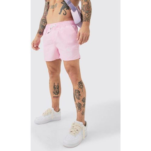 Short de bain mi-long à broderie fleurie - XL - Boohooman - Modalova