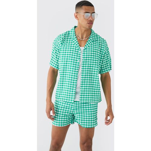 Ensemble avec chemise vichy et short de bain - L - Boohooman - Modalova