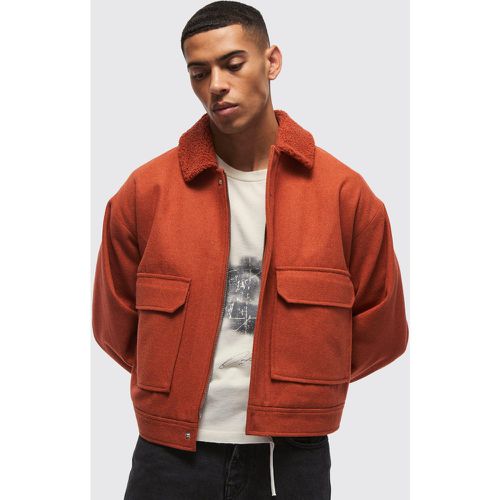 Veste Harrington oversize en polaire - S - Boohooman - Modalova