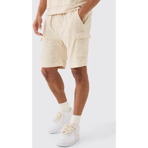 Short cargo large mi-long en tissu éponge - S - Boohooman - Modalova