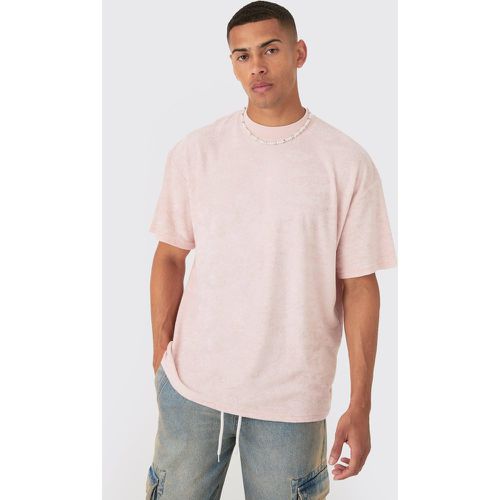 T-shirt oversize en tissu éponge à encolure dégagée - S - Boohooman - Modalova