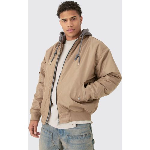 Bomber oversize à capuche homme - S - Boohooman - Modalova