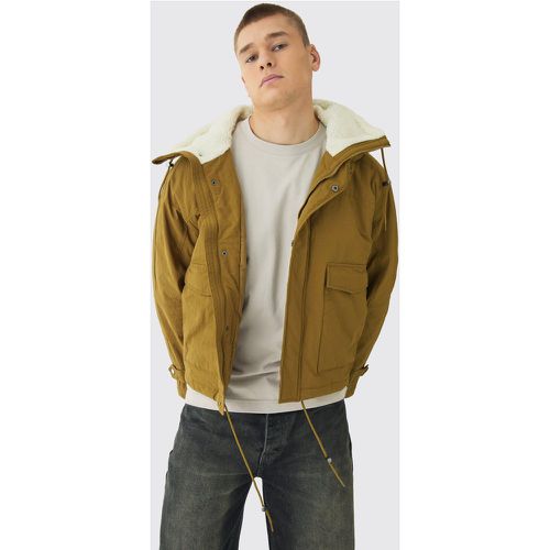 Parka à col en polaire - S - Boohooman - Modalova