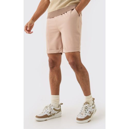 Elasticated Waist Turn Up Stretch Slim Fit Shorts - Boohooman - Modalova