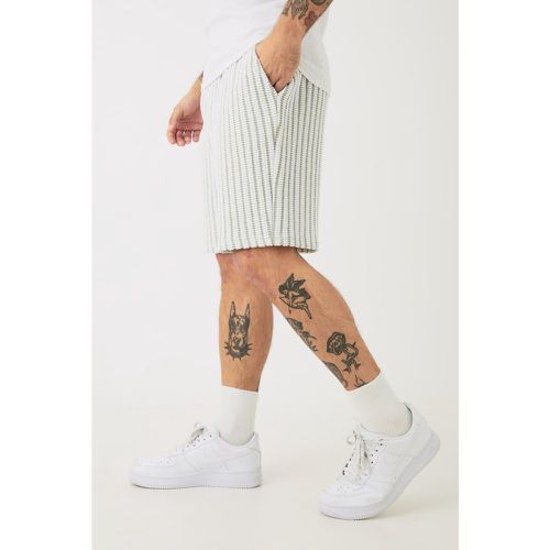Relaxed Fit Mid Length Striped Textured Short homme - Boohooman - Modalova