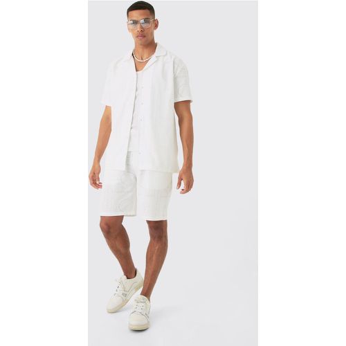 Ensemble oversize avec chemise stretch et short - S - Boohooman - Modalova