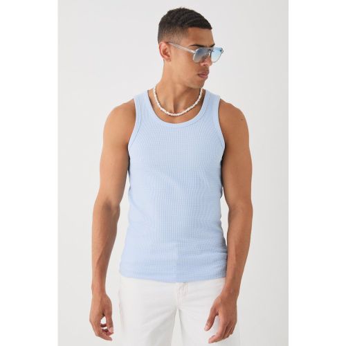 Débardeur cintré en tissu gaufré - L - Boohooman - Modalova