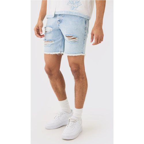 Short slim en jean déchiré à taches de peinture - 28 - Boohooman - Modalova