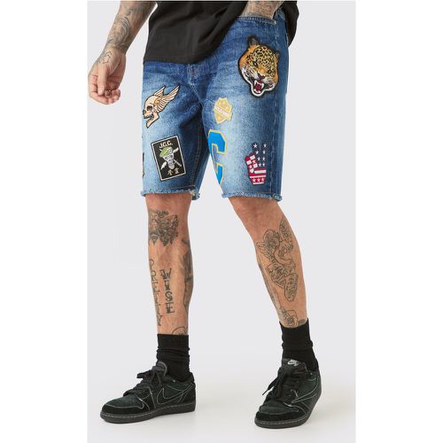Tall Marble Effect Applique Relaxed Fit Short - Boohooman - Modalova