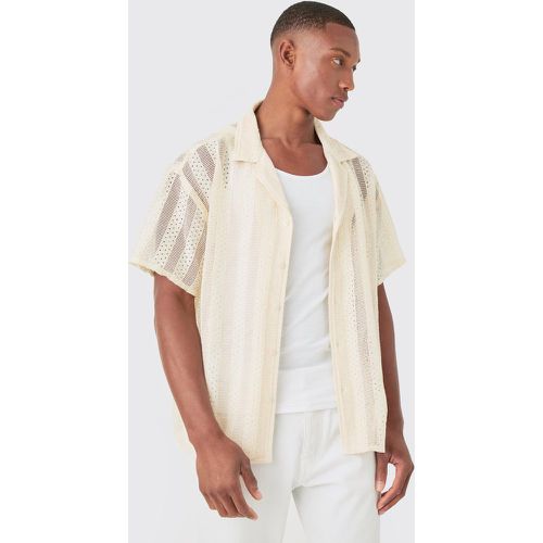 Chemise oversize rayée en dentelle - L - Boohooman - Modalova