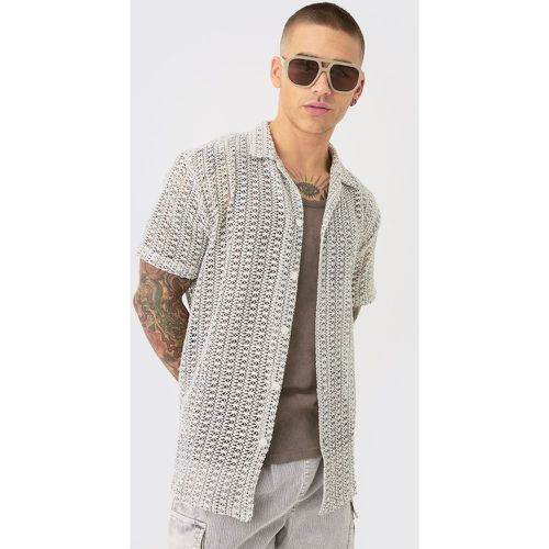 Chemise oversize rayée en maille - XL - Boohooman - Modalova