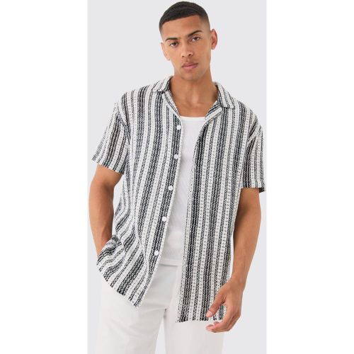 Chemise oversize rayée en maille - XS - Boohooman - Modalova