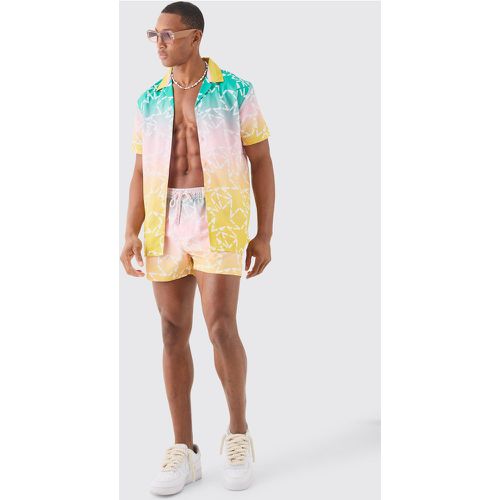 Ensemble avec chemise tie dye et short de bain - XL - Boohooman - Modalova