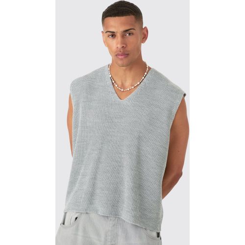Sweat sans manches à col V - S - Boohooman - Modalova
