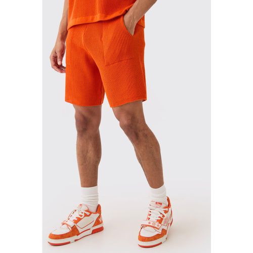 Short large mi-long en maille côtelée - S - Boohooman - Modalova