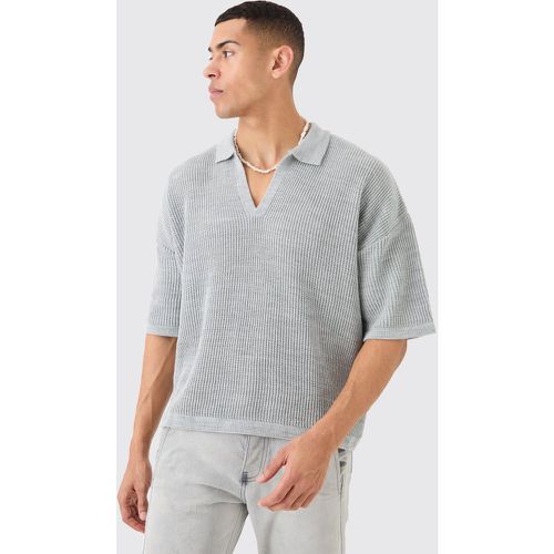 Polo oversize côtelé à manches courtes - L - Boohooman - Modalova