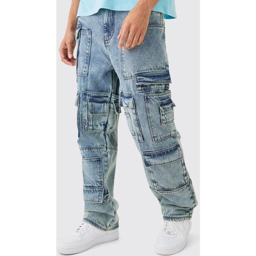 Jean cargo large à poches multiples homme - 28R - Boohooman - Modalova