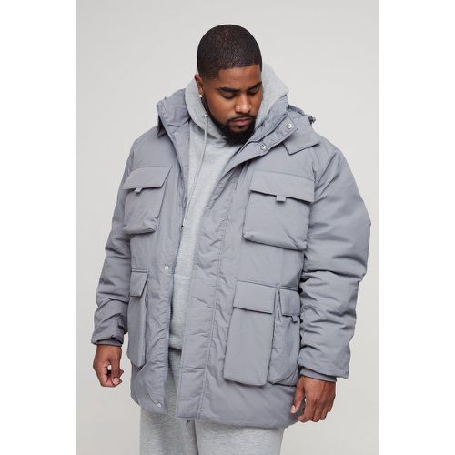 Grande taille - Veste Parka utilitaire à capuche en homme - XXXL - Boohooman - Modalova