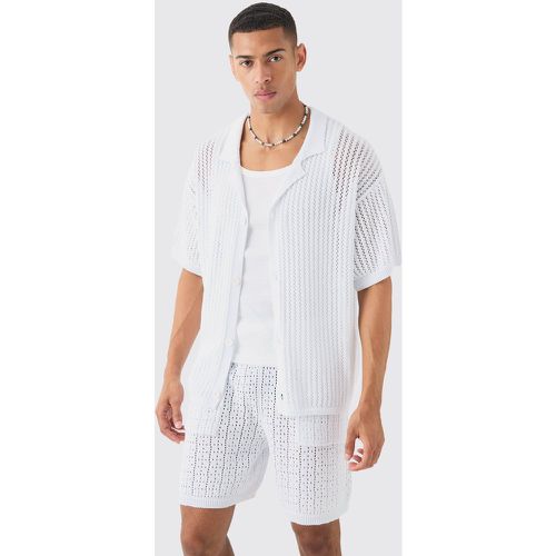 Chemise oversize en crochet - S - Boohooman - Modalova