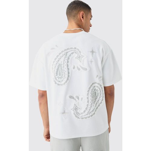 T-shirt oversize épais à imprimé cachemire - L - Boohooman - Modalova