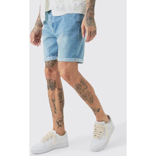 Tall - Short stretch en jean délavé - 32 - Boohooman - Modalova