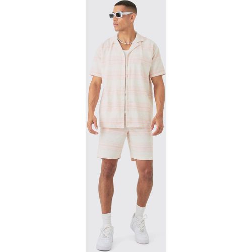 Ensemble rayé avec chemise oversize et short - S - Boohooman - Modalova