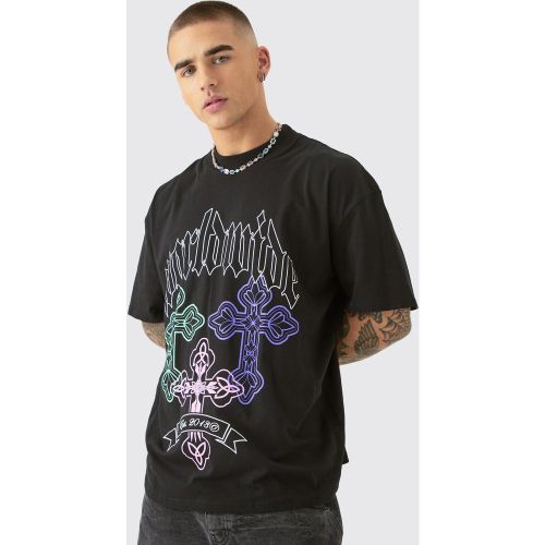T-shirt oversize imprimé croix - L - Boohooman - Modalova