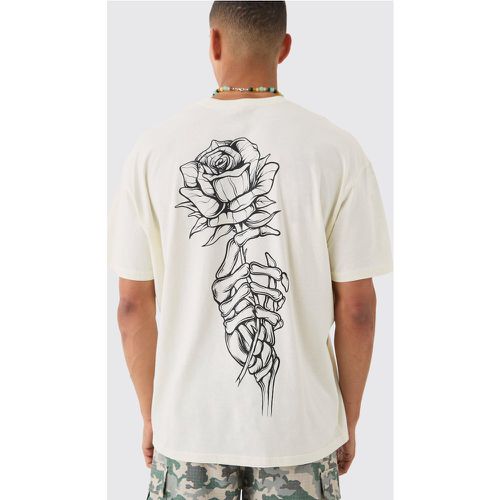Oversized Washed Rose Line Drawn vest - Boohooman - Modalova