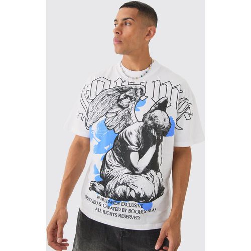 Oversized Extended Neck Large Scale Graphic T-shirt - Boohooman - Modalova