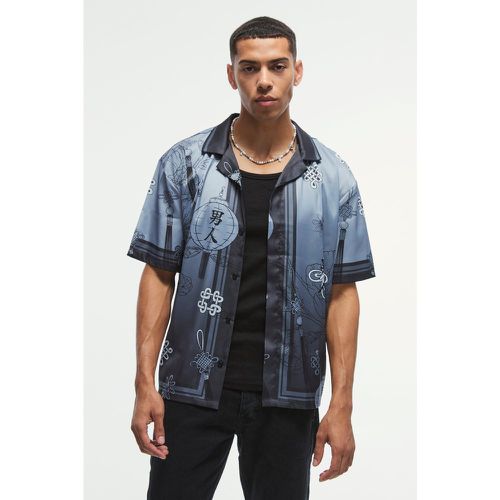 Chemise oversize satinée fleurie - S - Boohooman - Modalova