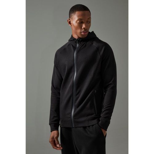 Sweat à capuche zippé en polaire - MAN Active homme - S - Boohooman - Modalova