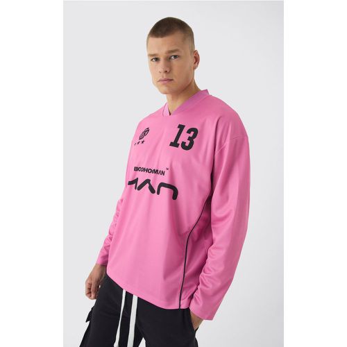 Top de football oversize à manches longues - MAN - S - Boohooman - Modalova