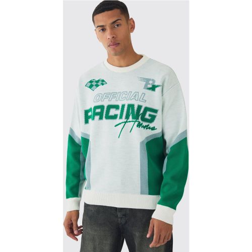 Pull oversize en maille à imprimé moto - M - Boohooman - Modalova