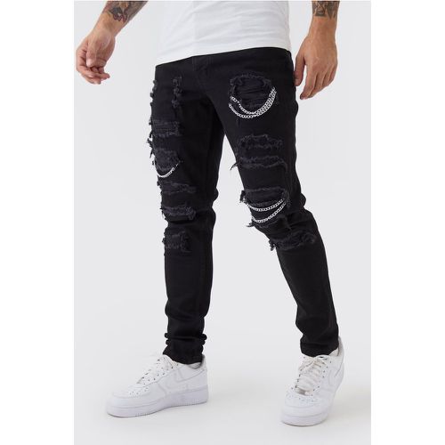 Jean skinny stretch déchiré - 28R - Boohooman - Modalova