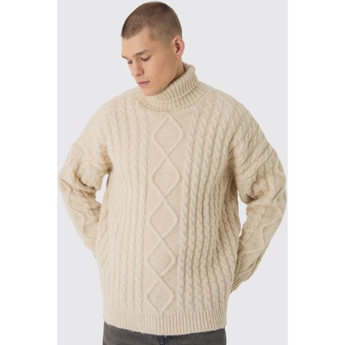 Pull oversize à col roulé en maille épaisse - S - Boohooman - Modalova