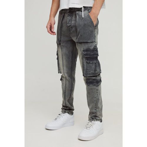 Jean cargo skinny à détails contrastants homme - 28R - Boohooman - Modalova