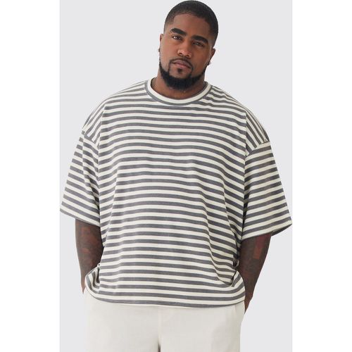 Grande taille - T-shirt oversize à rayures - XXXL - Boohooman - Modalova