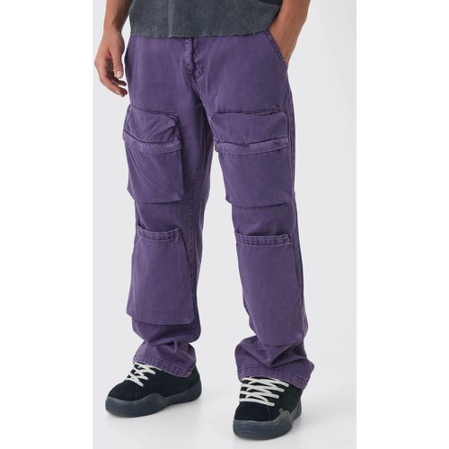 Pantalon cargo épais délavé - 28 - Boohooman - Modalova