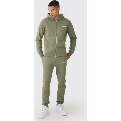 Survêtement zippé avec sweat à capuche - Official - S - Boohooman - Modalova