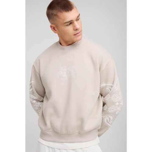 Sweat oversize à broderie cachemire homme - S - Boohooman - Modalova