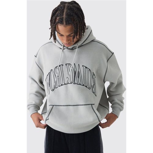 Sweat à capuche oversize à coutures contrastantes - L - Boohooman - Modalova