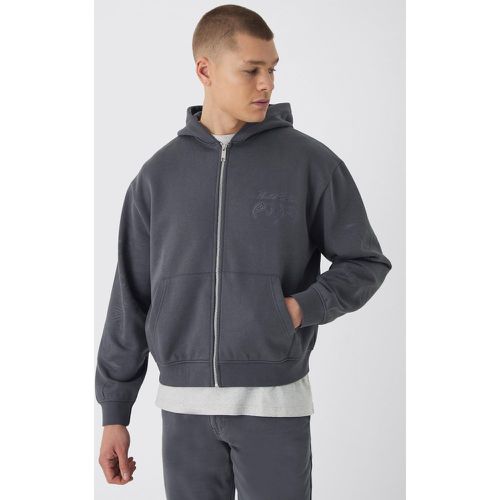 Sweat à capuche oversize zippé à imprimé cachemire homme - S - Boohooman - Modalova