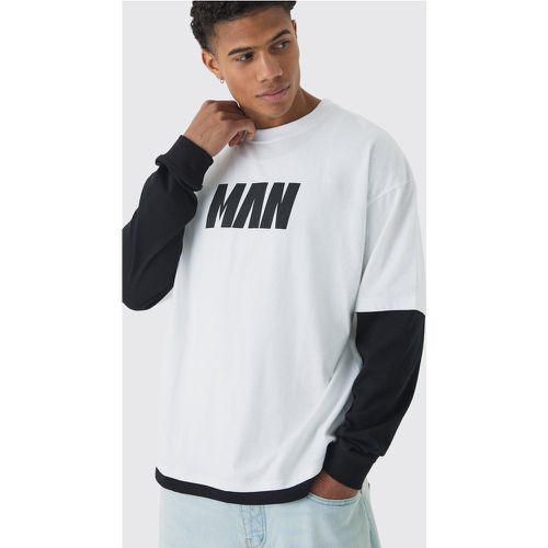 T-shirt oversize à manches longues - MAN - XS - Boohooman - Modalova