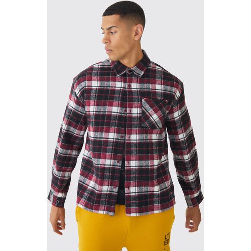 Chemise oversize à carreaux et manches longues - S - Boohooman - Modalova