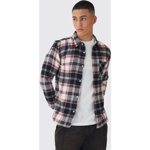 Chemise à carreaux et manches longues - S - Boohooman - Modalova