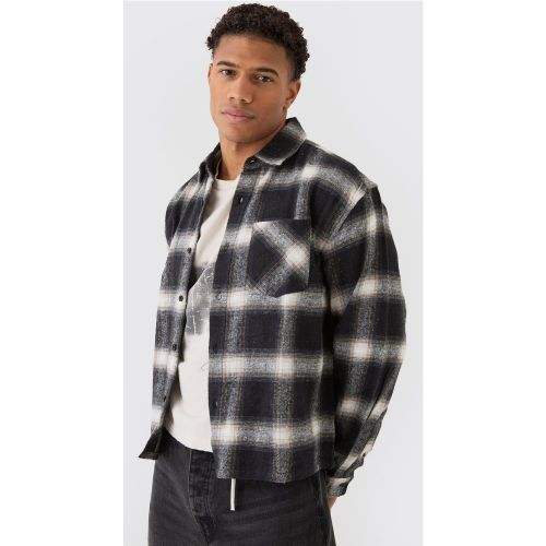 Chemise oversize à carreaux et manches longues - M - Boohooman - Modalova