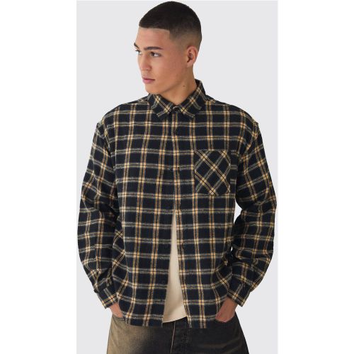 Chemise oversize à carreaux et manches longues - S - Boohooman - Modalova